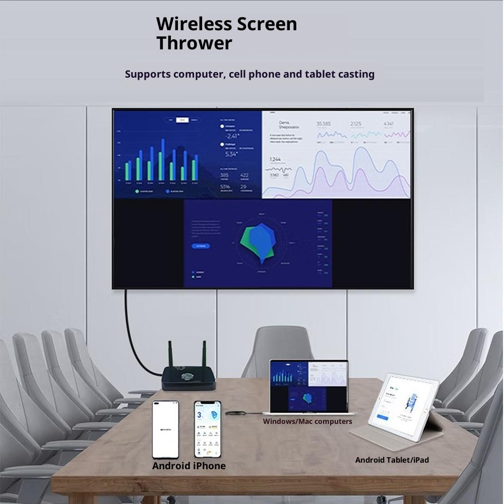 MEASY AM1810 Type-C Wireless HD Display Dongle 100m 1080P Transmitter Receiver for PC TV