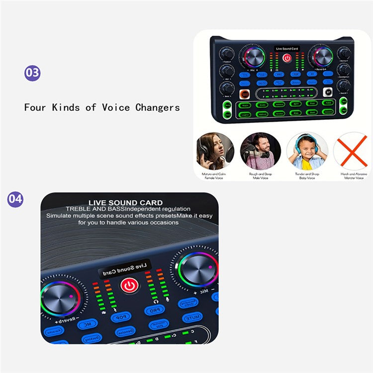 X60 Sound Card Console Desk System Sound Card Mixer for Karaoke Broadcast KTV Singin