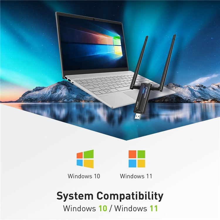 EDUP EP-AX1672 AX3000 USB 3.0 WiFi 6E nätverksadapter 2,4GHz / 5GHz / 6GHz MTK7921AU Chipset Nätverkskontakt