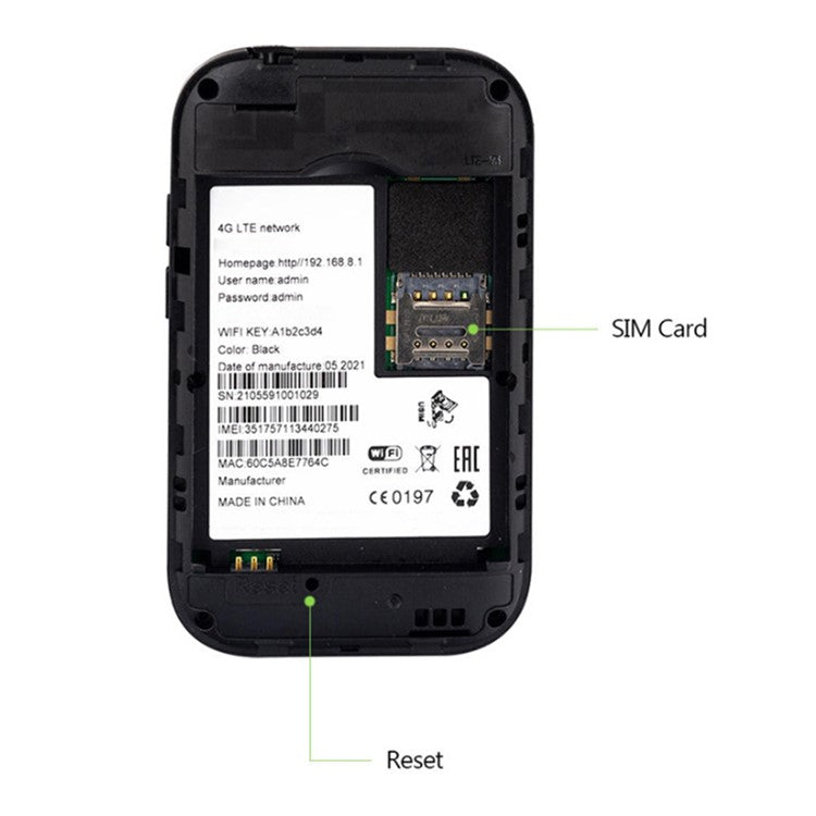 MF800 4G LTE Portable Mobile WiFi Router 150Mbps SIM Card Slot Extender Modem Dongle, Eurasian Versio