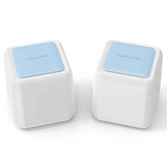 WAVLINK WS-WN535M2-C 2pcs Mesh Wireless Router 2.4G / 5.0GHz AC1200 Dual Band WiFi Signal Booster with 2pcs Power Adapter for Home Offic
