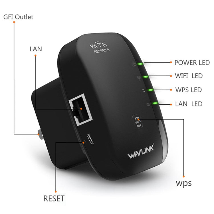 WAVLINK WN560N2 WPS Protection Amplifier WiFi Repeater 2.4G N300 WiFi Extension Repeater with 3dBi Internal Antenn