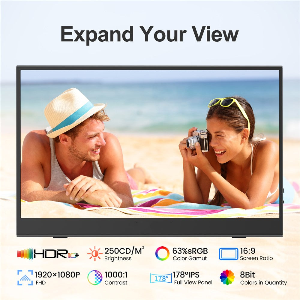 M156F04 15.6 Inch Portable Monitor Computer Screen Casting 1920x1080 60Hz HD Display Extension Screen