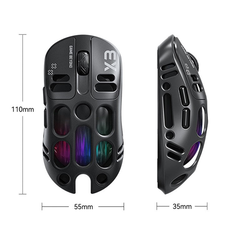 T-WOLF X3 Gaming Mouse Tri-Mode BT Wireless Hollow Design RGB Bakgrundsbelyst mekanisk mus för Esport