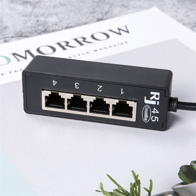 1 till 4 RJ45 nätverksexpansionsadapter LAN Ethernet hane till hona nätverksdelare