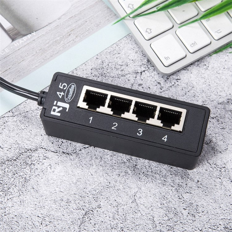 1 till 4 RJ45 nätverksexpansionsadapter LAN Ethernet hane till hona nätverksdelare