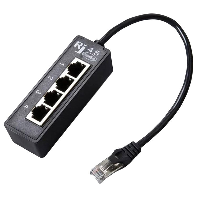 1 till 4 RJ45 nätverksexpansionsadapter LAN Ethernet hane till hona nätverksdelare
