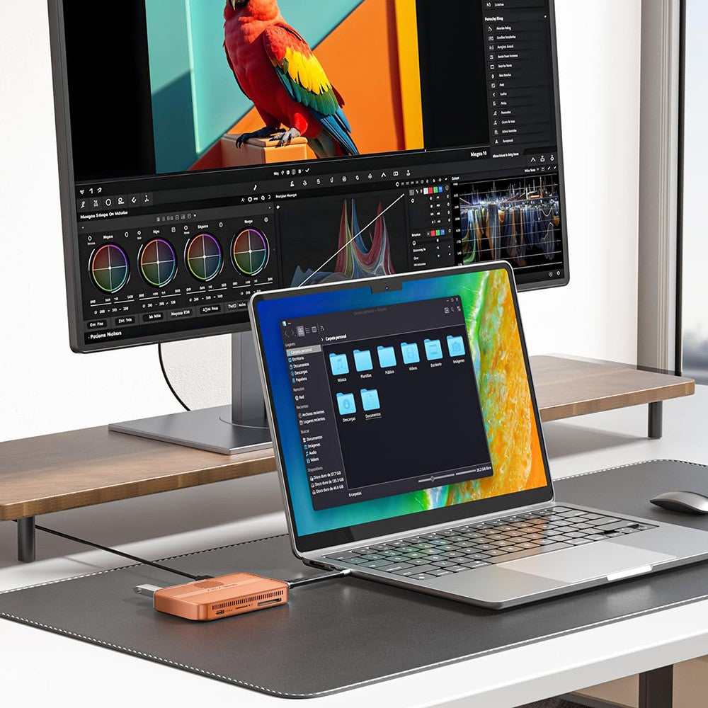ACASIS EC-1401 10Gbps Magnetic M.2 NVMe SSD Enclosure 6 in 1 USB-C Docking Station with Cooling Fan