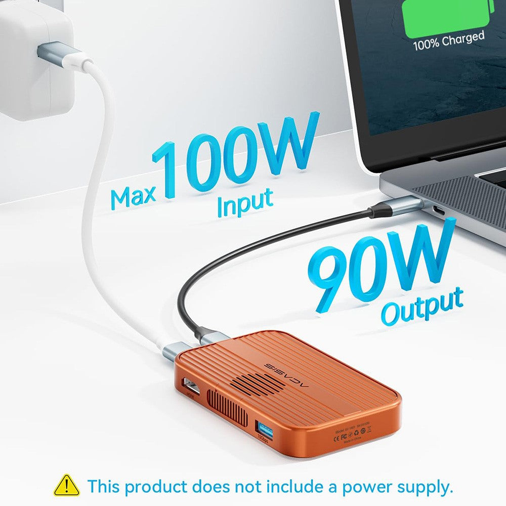 ACASIS EC-1401 10Gbps Magnetic M.2 NVMe SSD Enclosure 6 in 1 USB-C Docking Station with Cooling Fan