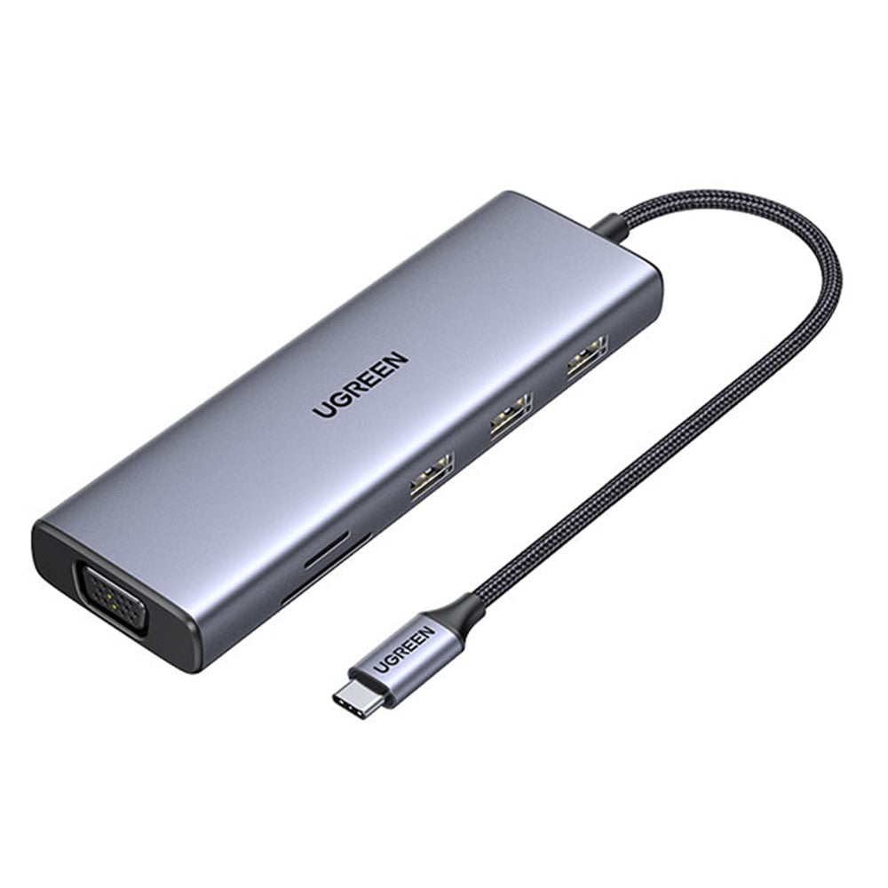 UGREEN 15601 Docking Station 10 in 1 USB-C Hub with HD VGA SD / TF Card Reader PD 100W Fast Charging