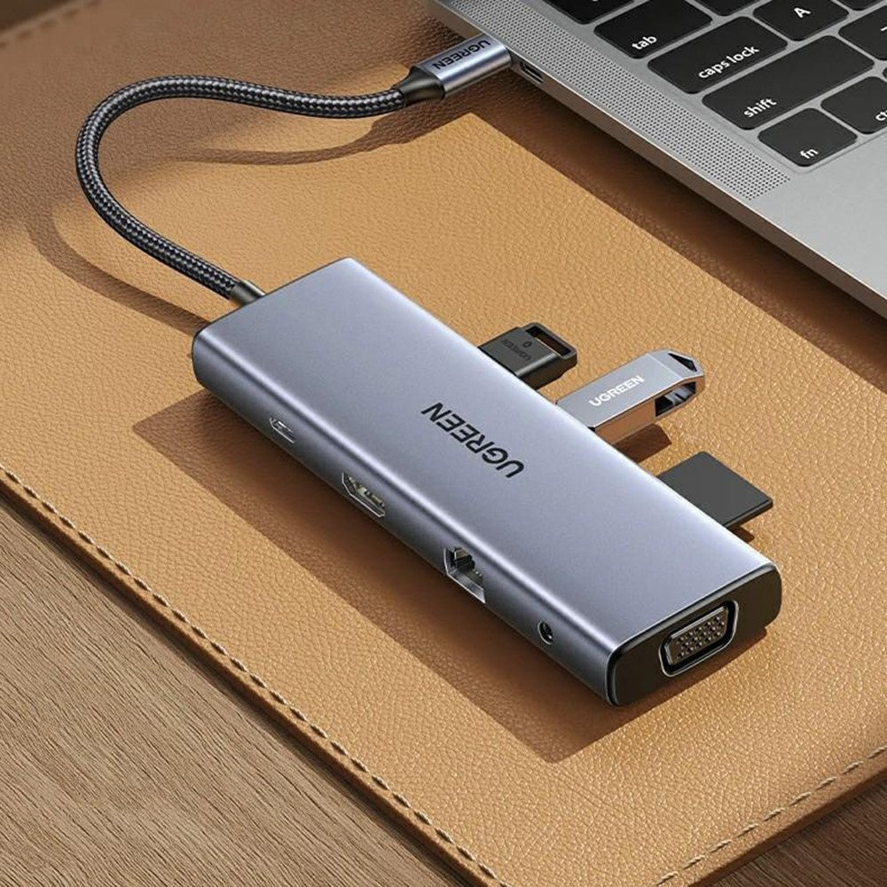 UGREEN 15601 Docking Station 10 in 1 USB-C Hub with HD VGA SD / TF Card Reader PD 100W Fast Charging