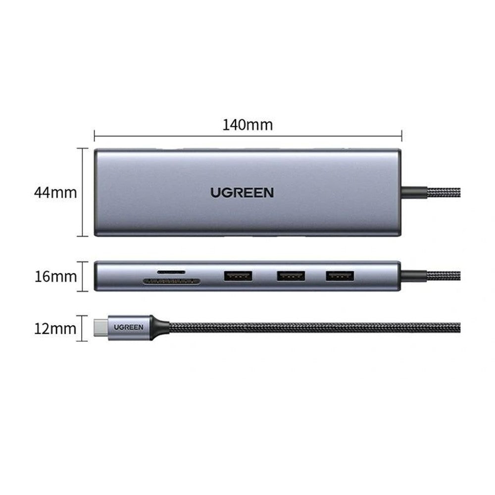 UGREEN 15601 Docking Station 10 in 1 USB-C Hub with HD VGA SD / TF Card Reader PD 100W Fast Charging