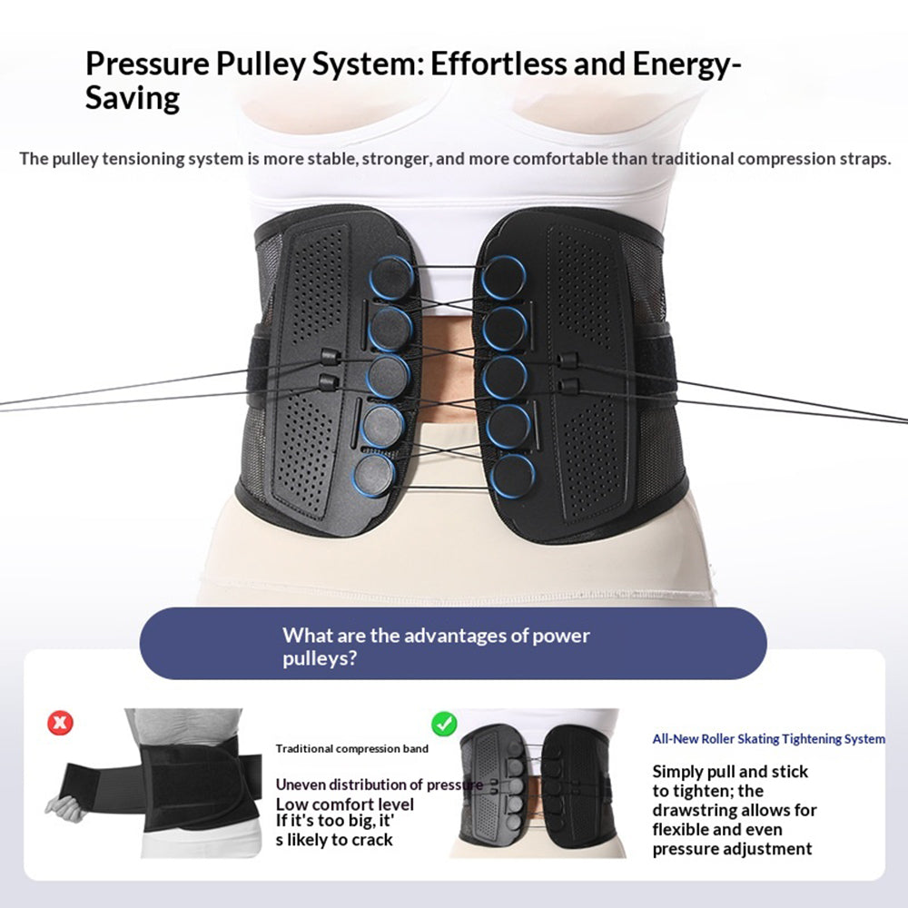 Pulley Rope Lumbar Support Belt Breathable Weightlifting Belt Squat Deadlift Training Waist Brace