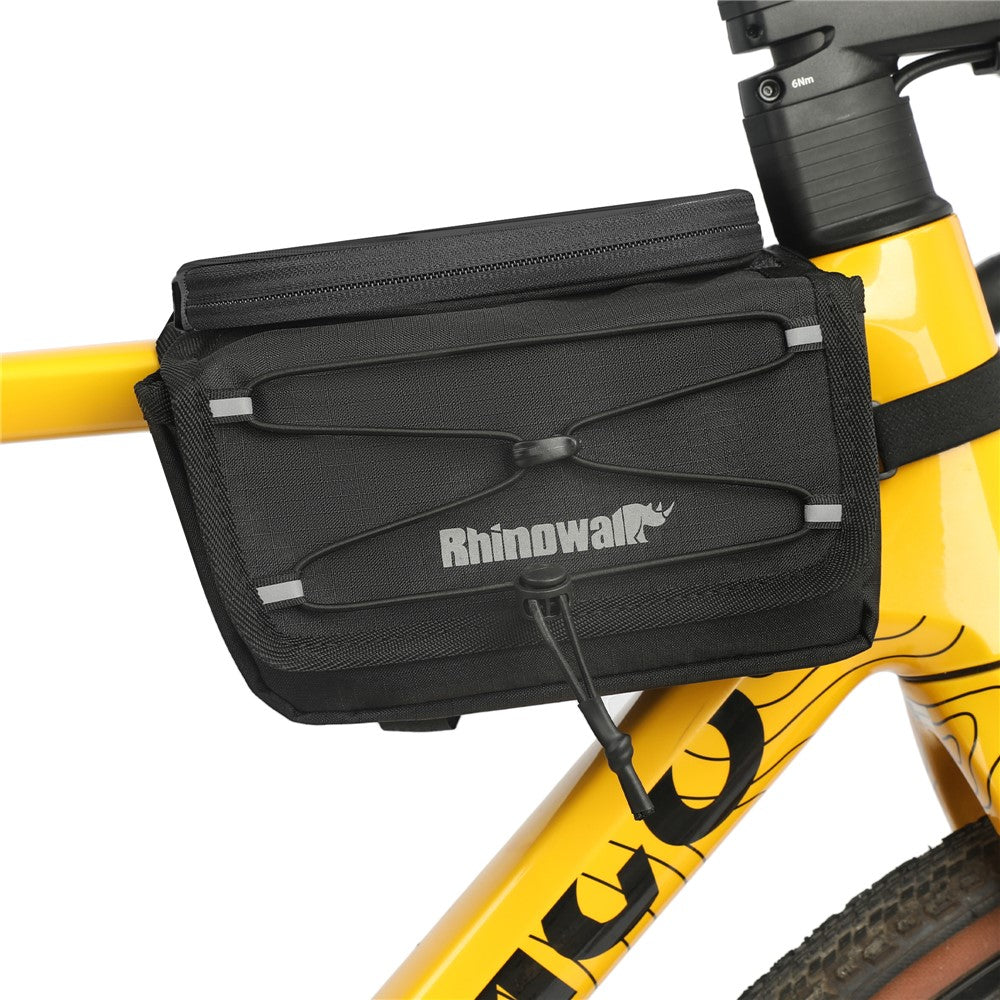 RHINOWALK BCT0205 Bike Frame Bag Bicycle Top Tube Bag Waterproof Saddle Bag with Rain Cover for Outdoor Cycling