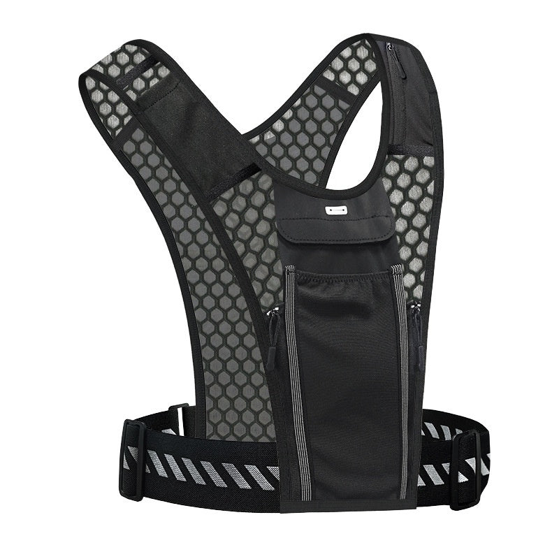 2603 Reflective Running Vest 3L Hydration Backpack with Touchscreen Phone Pocket for Cycling Running