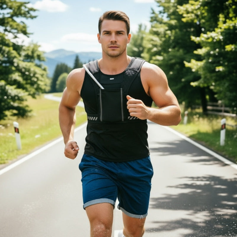 2603 Reflective Running Vest 3L Hydration Backpack with Touchscreen Phone Pocket for Cycling Running
