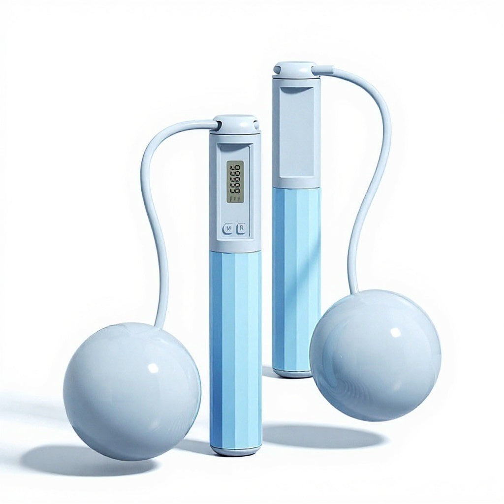 Weighted Jump Rope with Counter Skipping Rope LCD Display Adjustable Steel Ball Bearings Jumping Rope for Adults Fitness