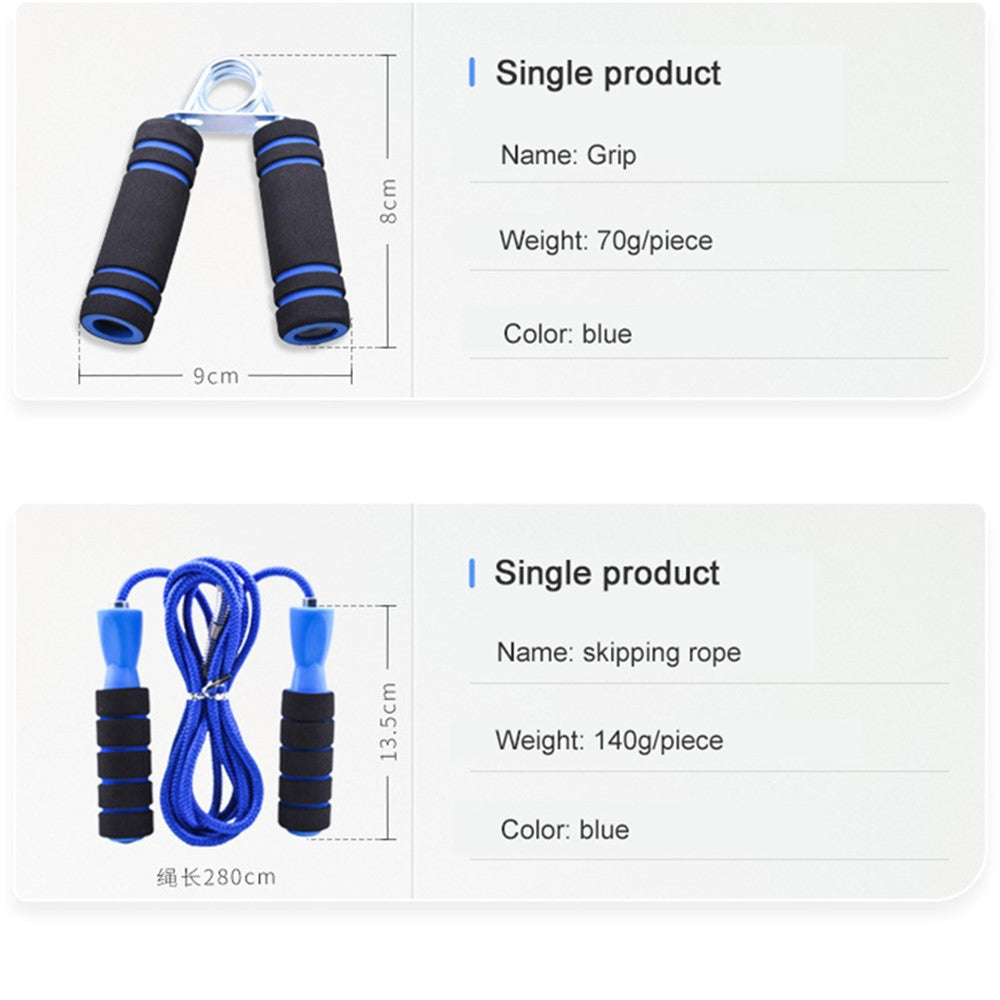 7Pcs / Set Push-up Barbell Abdominal Wheel AB Roller Skipping Rope Grip Exercise Muscle Training Device