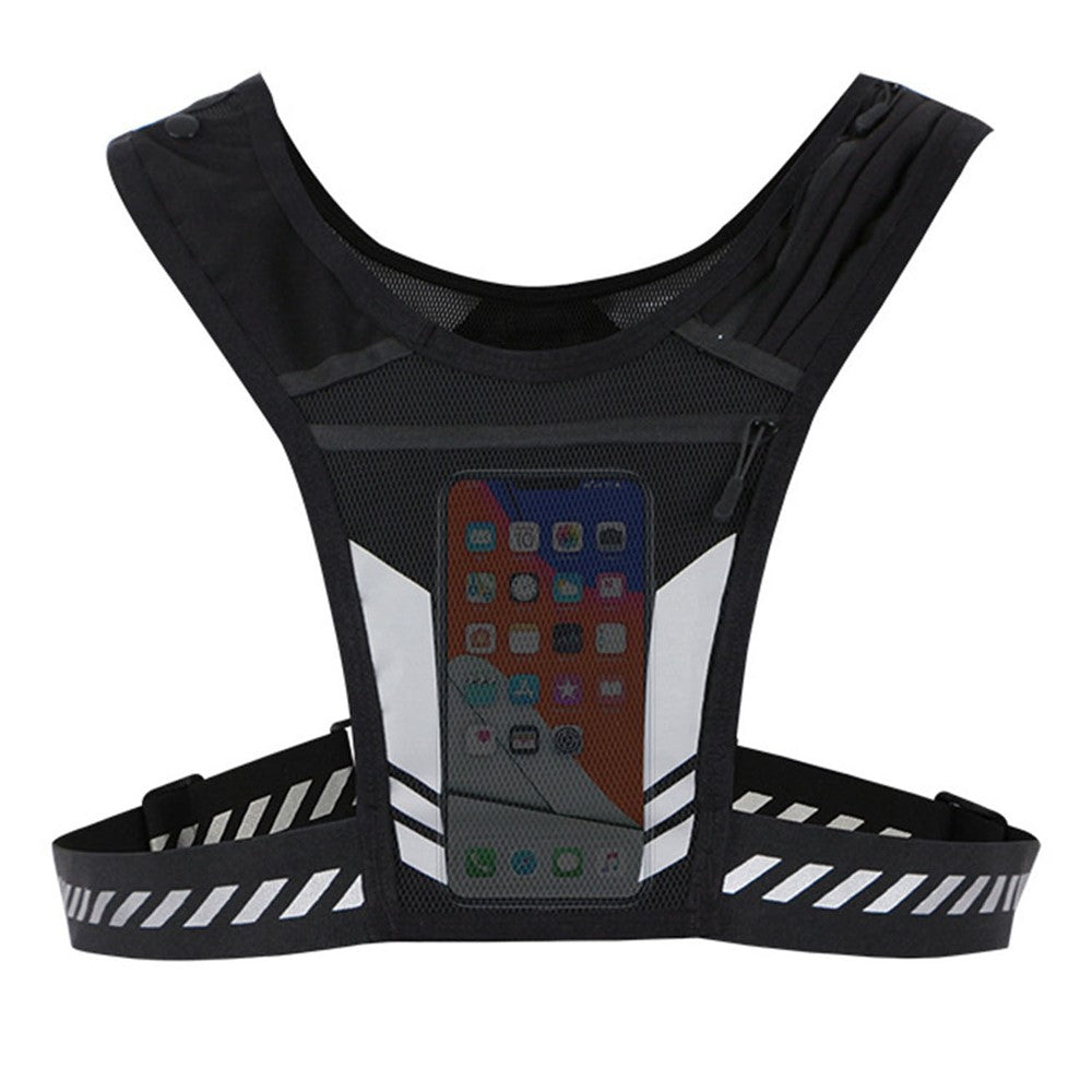 2205 Running Jacket with Phone Pouch for Men Women Adjustable Waistband Reflective Vest Holds 1000ml Water Bottle