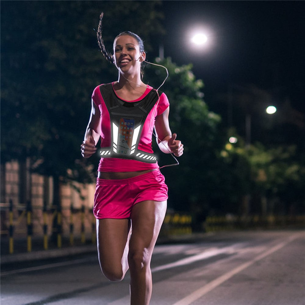 2205 Running Jacket with Phone Pouch for Men Women Adjustable Waistband Reflective Vest Holds 1000ml Water Bottle