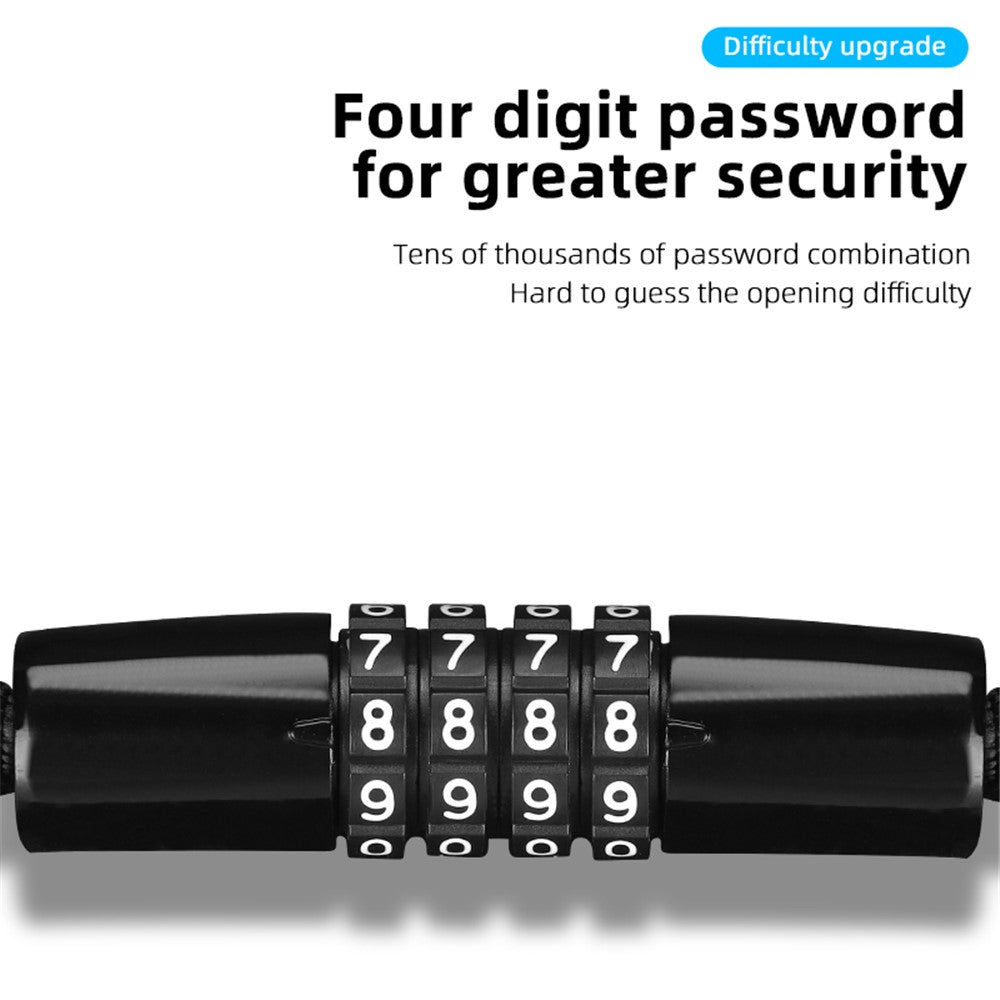 WEST BIKING YP0705089 1.5m Anti-Theft Bike Chain Lock 4 Digit Combination Alloy Keyless Bicycle Locks for Bikes, Scooter, Door