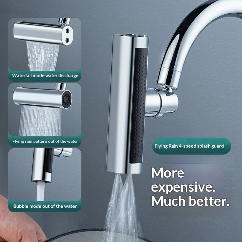 360 Degree Swivel Kitchen Faucet Extender 4-Mode Water Flow 22mm Thread Anti-Splash Aerator Sprayer Adapter for Sink