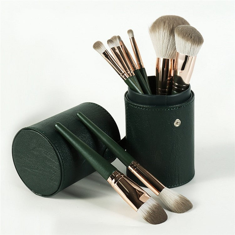 14 st Makeup Brush Set Foundation Powder Concealer Borstar med bärbar PU-borsthållare