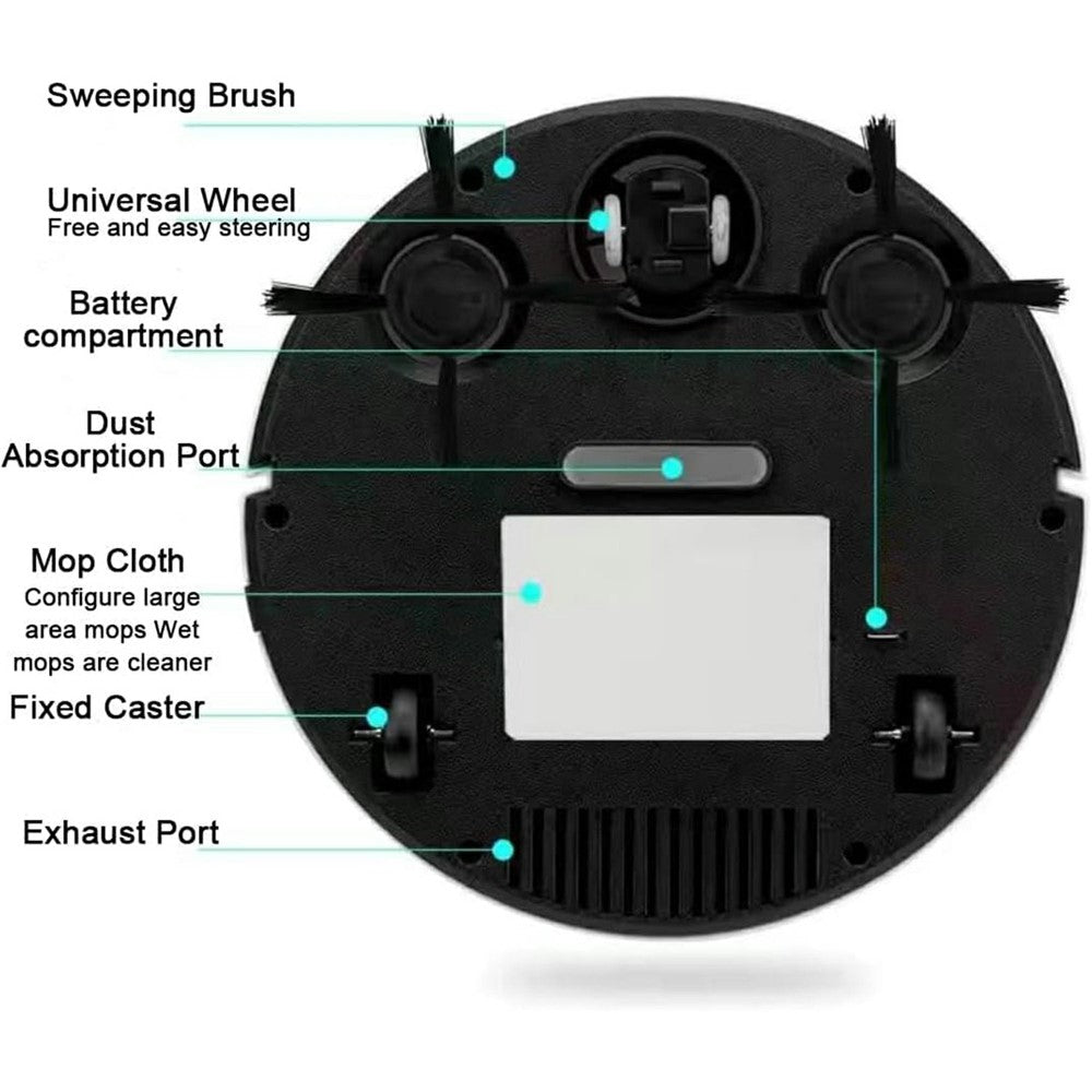 USB Charging Vacuum Cleaner 3 In 1 Sweeping Robot Smart Cleaning Device for Floor / Carpet / Hardwood