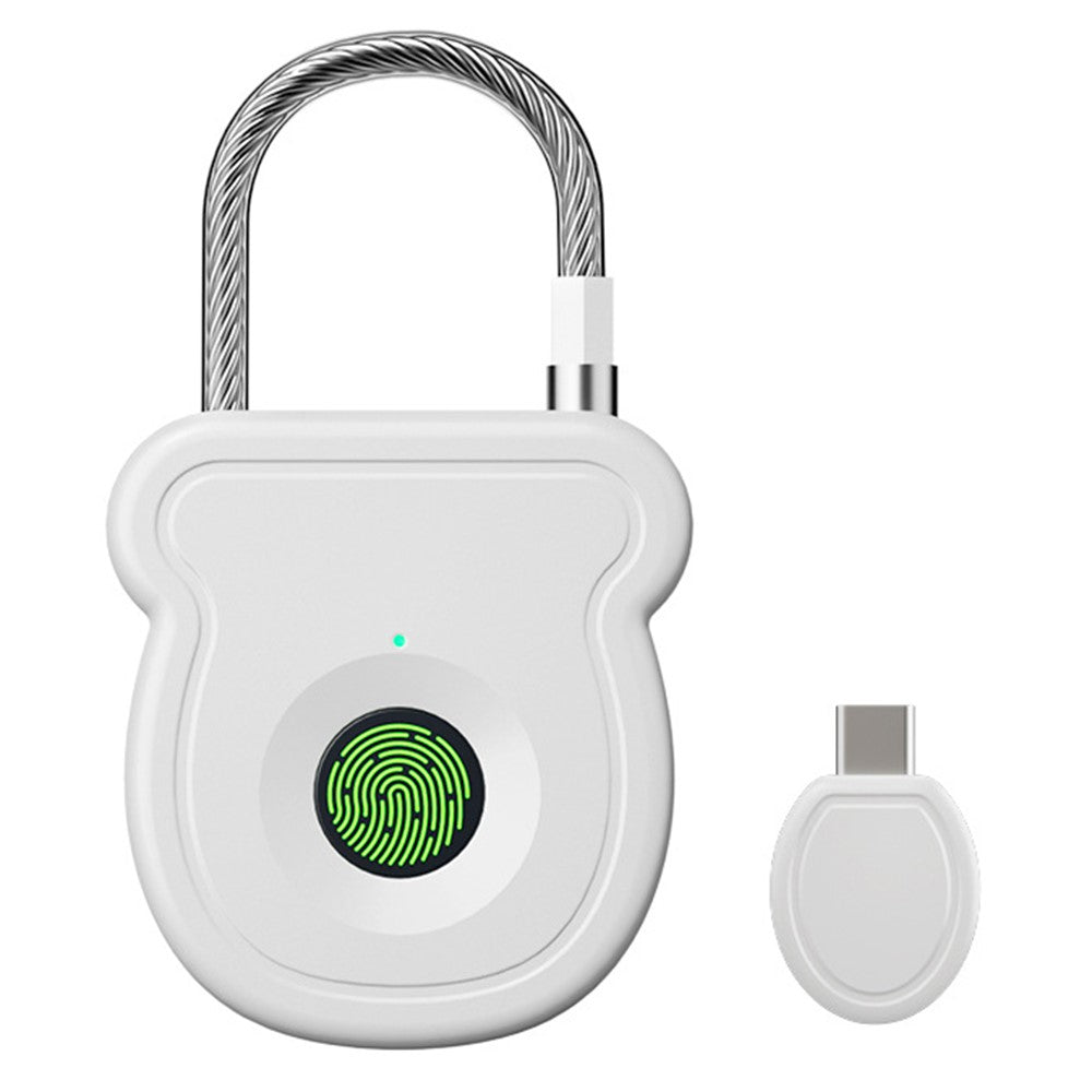 Smart Fingerprint Padlock Anti-Theft Security Lock with Electronic Key USB - C Fast Charge for File Cabinets Suitcases