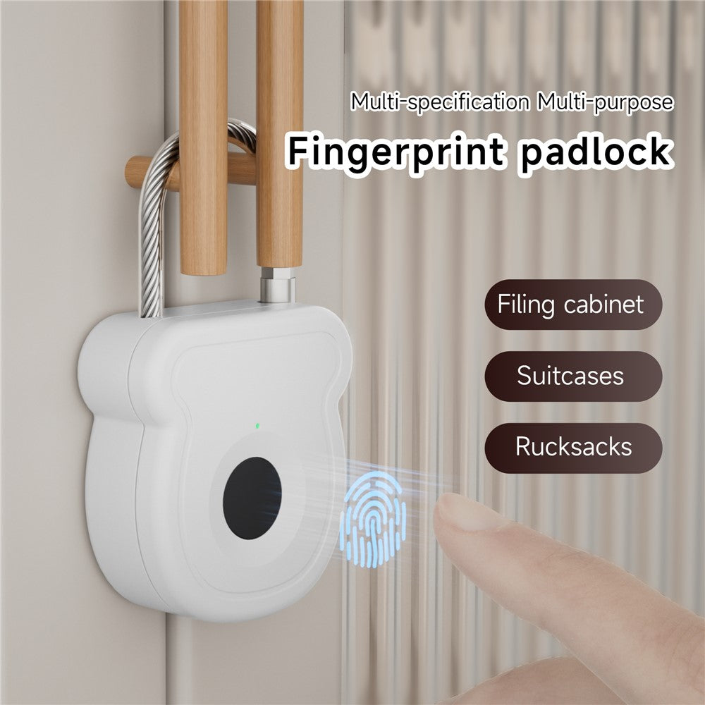 Smart Fingerprint Padlock Anti-Theft Security Lock with Electronic Key USB - C Fast Charge for File Cabinets Suitcases