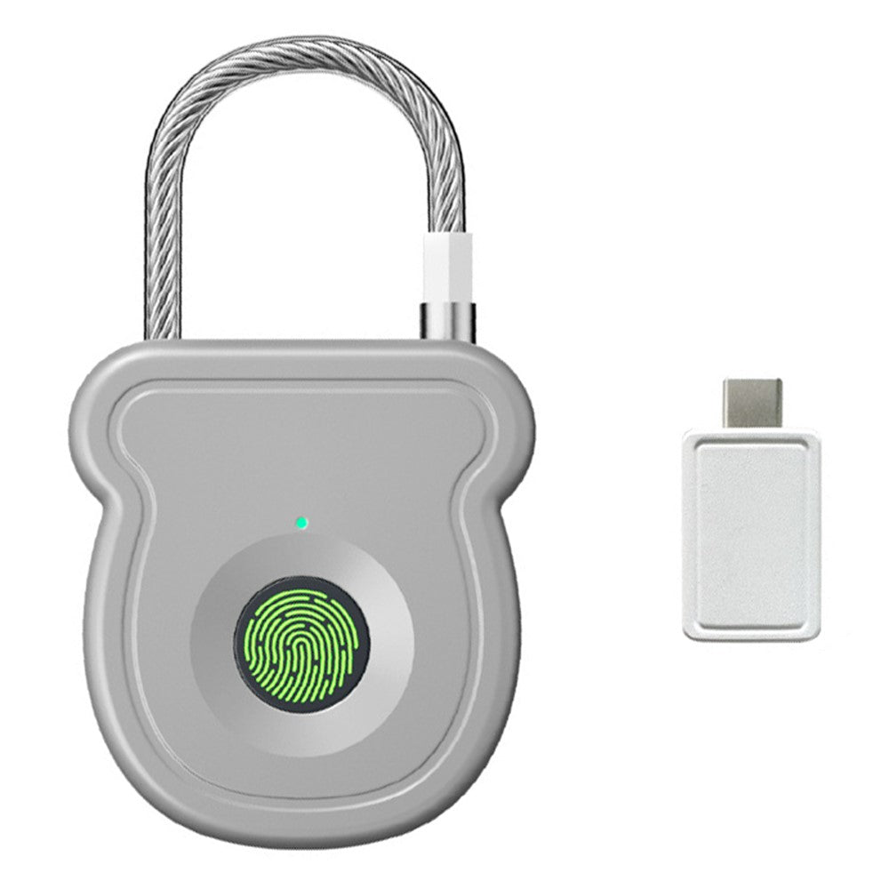 Smart Fingerprint Padlock Anti-Theft Security Lock with Electronic Key USB - C Fast Charge for File Cabinets Suitcases