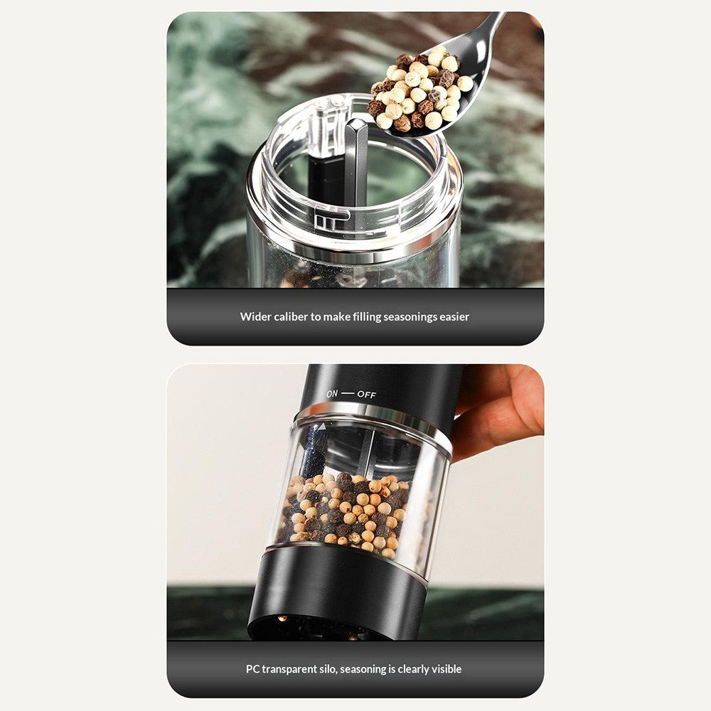 Electric Seasoning Grinder One Button Pepper Salt Mill Rechargeable Kitchen Grinding Tool for Cooking