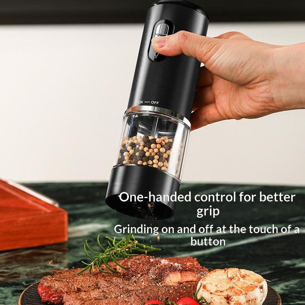 Electric Seasoning Grinder One Button Pepper Salt Mill Rechargeable Kitchen Grinding Tool for Cooking