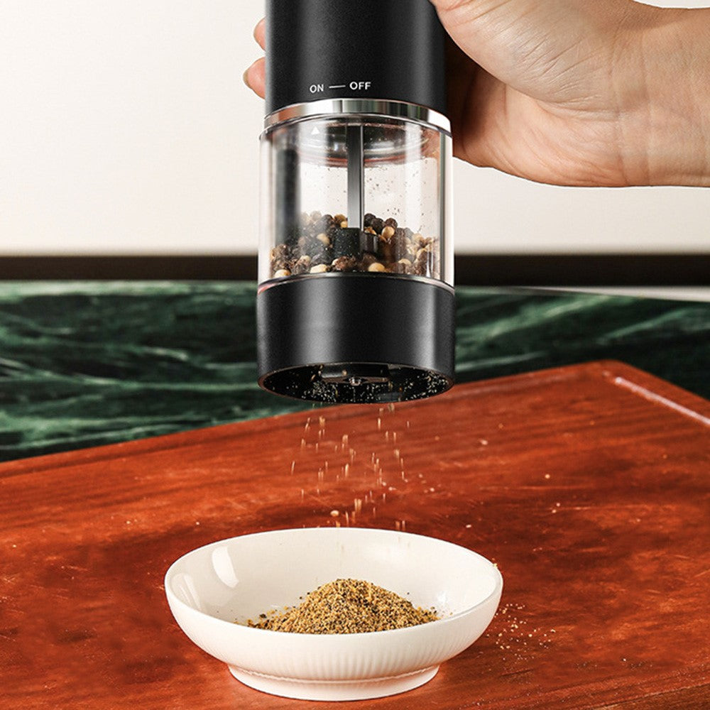 Electric Seasoning Grinder One Button Pepper Salt Mill Rechargeable Kitchen Grinding Tool for Cooking