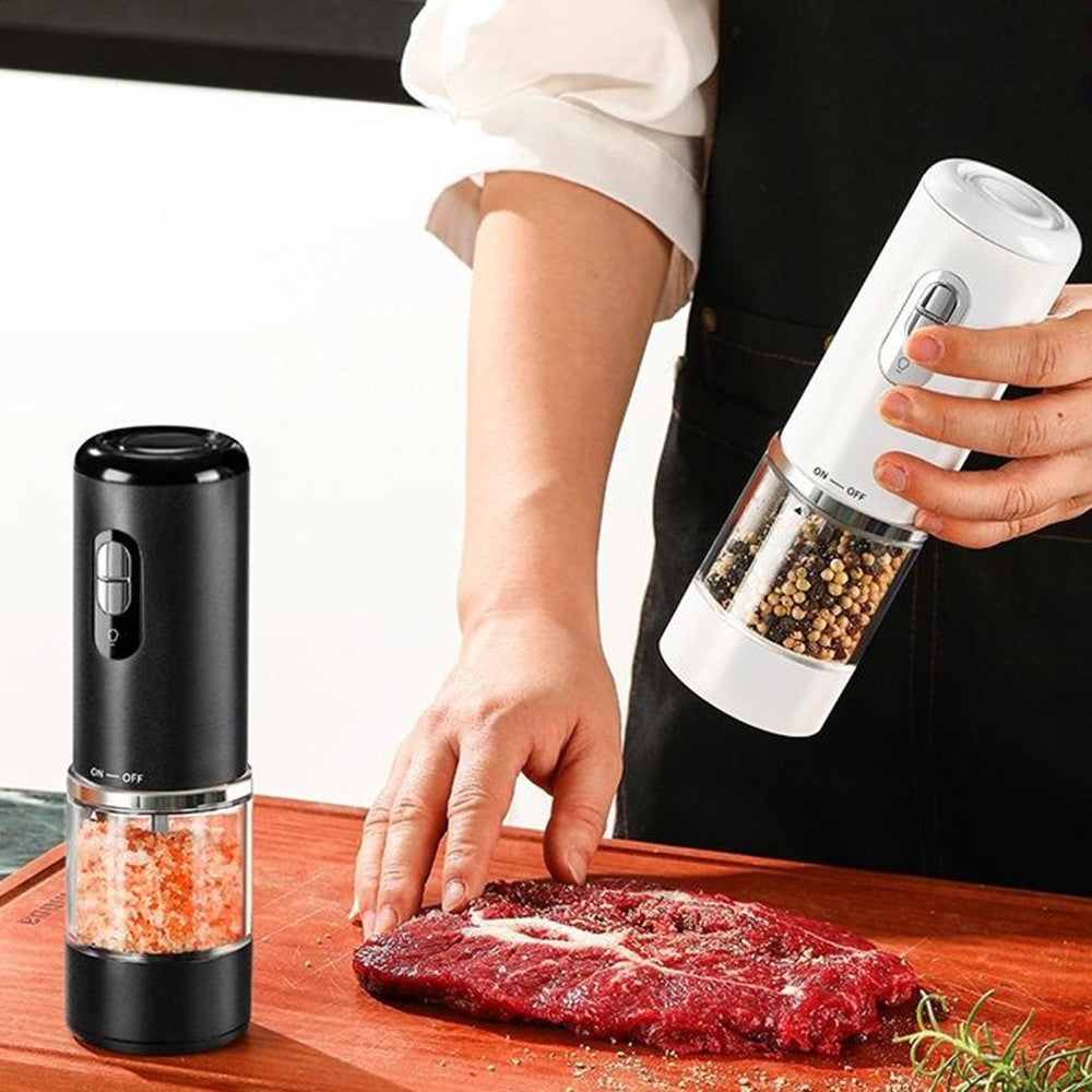 Electric Seasoning Grinder One Button Pepper Salt Mill Rechargeable Kitchen Grinding Tool for Cooking