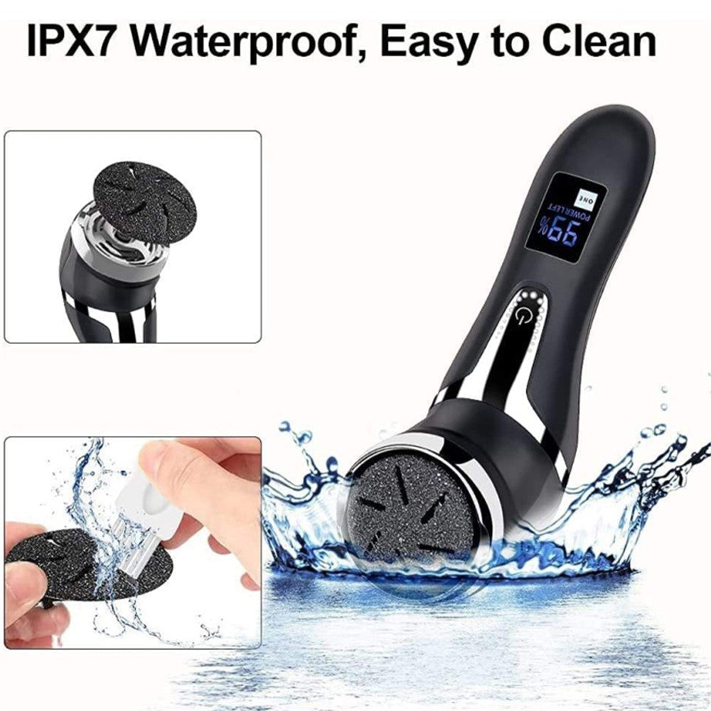 JD-510 Electric Foot File Callus Remover Pedicure Tools Foot Care Kit with 3 Roller Heads, 2 Speed, Vacuum Cleaner