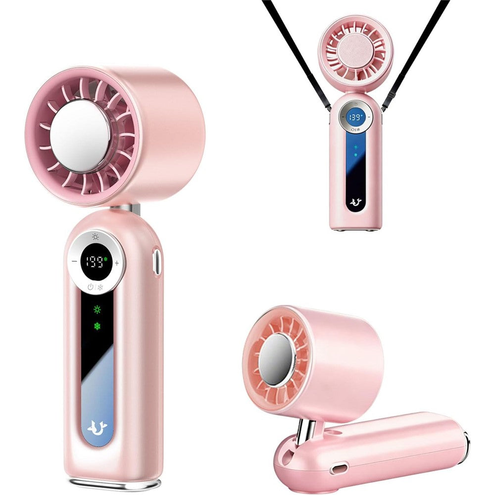 JF163 3-in-1 Portable Cooling Fan 4000mAh USB-C Rechargeable Desktop Handheld Foldable Neck Hanging Fan