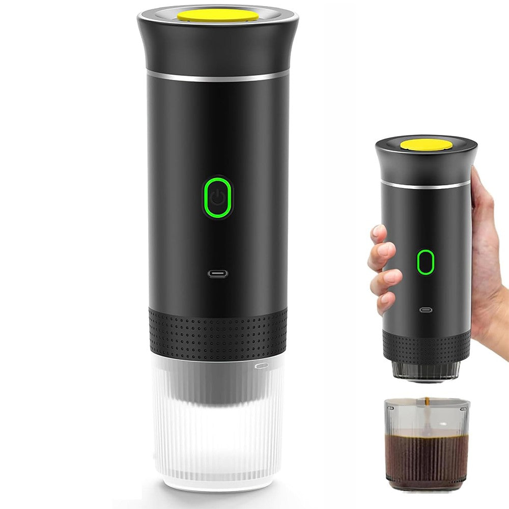 Portable Coffee Maker Self-Heating Travel Electric Espresso Machine for Ground Coffee and Capsules (BPA Free, No FDA)