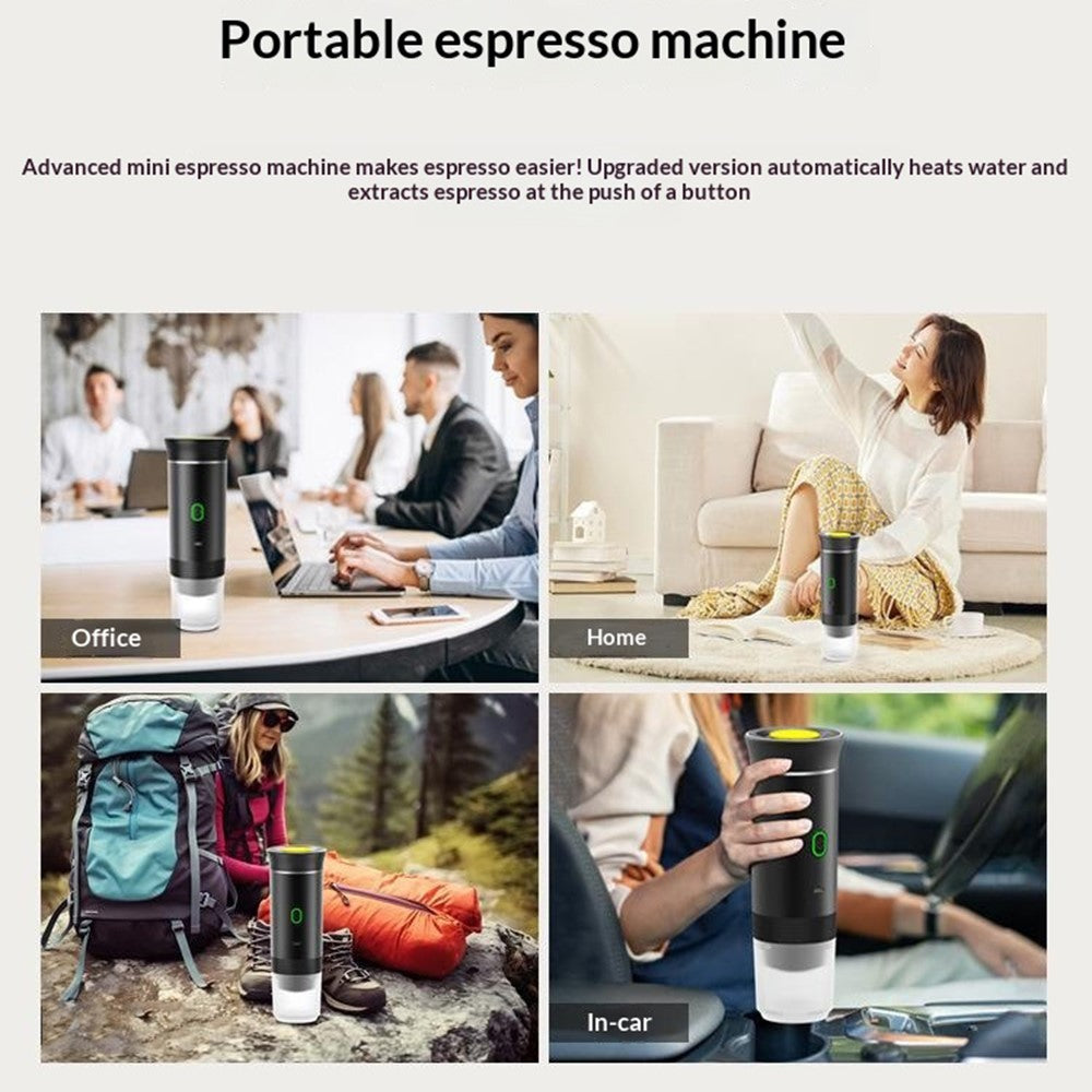 Portable Coffee Maker Self-Heating Travel Electric Espresso Machine for Ground Coffee and Capsules (BPA Free, No FDA)