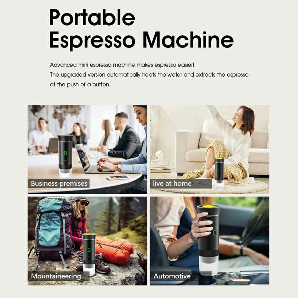 Portable Coffee Maker Self-Heating Travel Electric Espresso Machine for Ground Coffee and Capsules (BPA Free, No FDA)