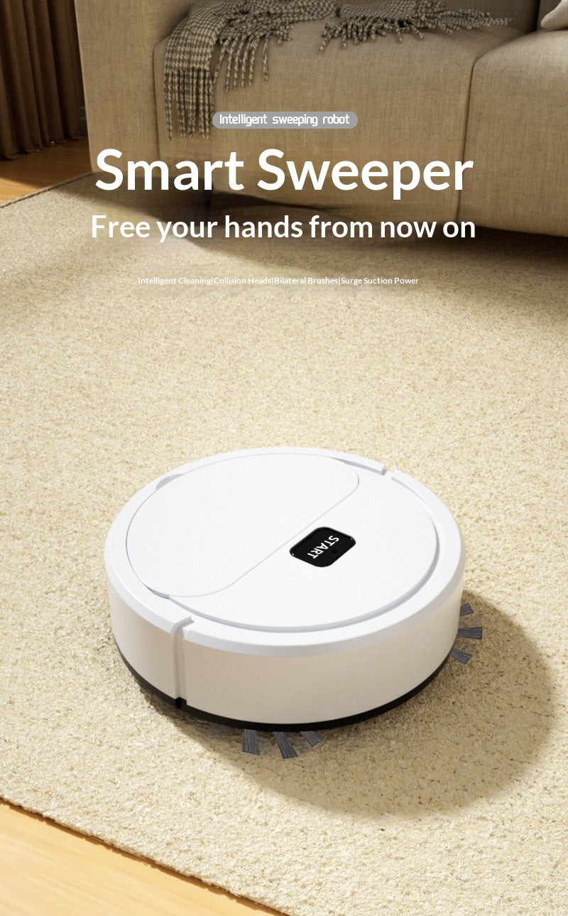 Mini Robot Vacuum 3-in-1 Sweep Mop Suction Cleaner 400mAh 40min Runtime for Home Floors