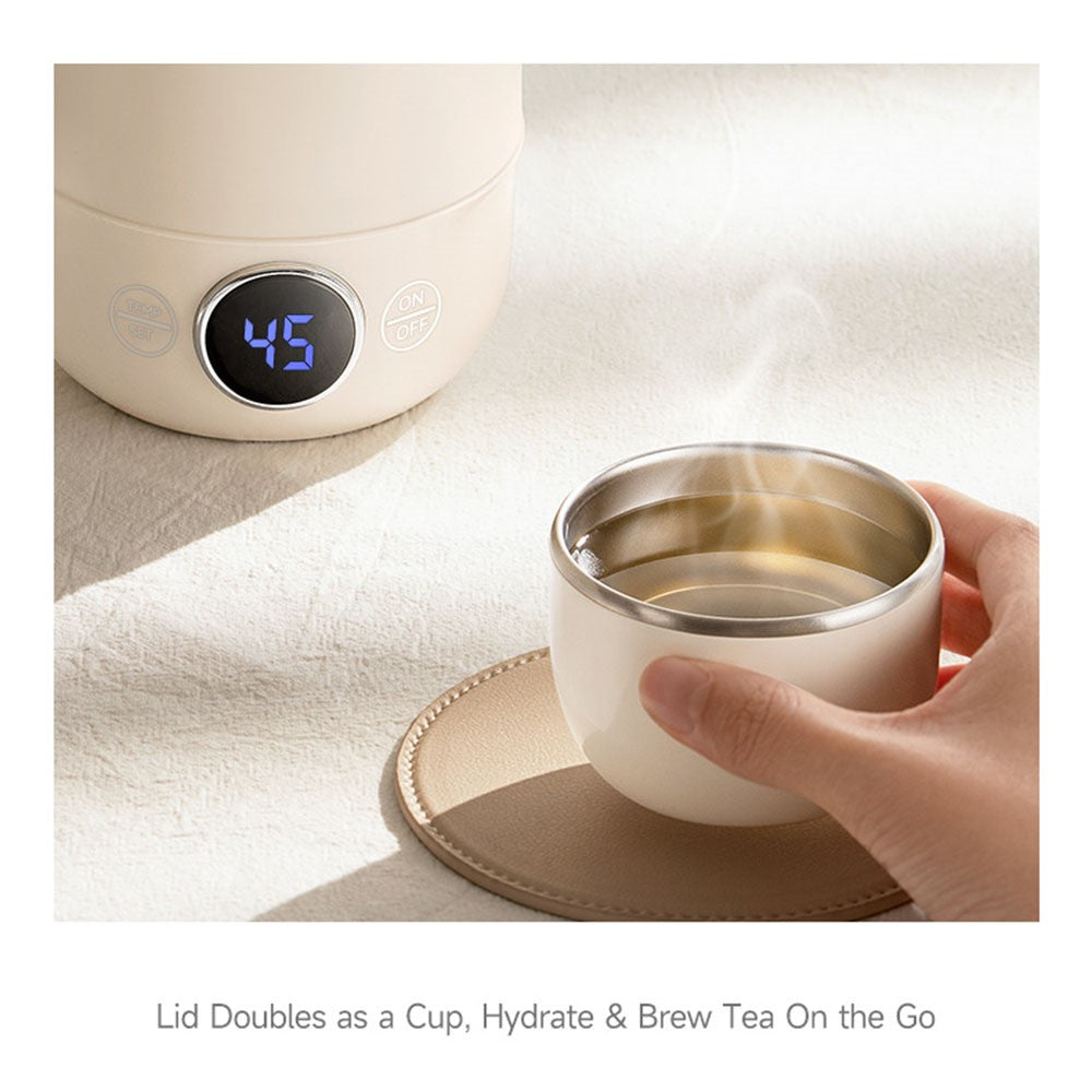 800ml Portable Electric Kettle SUS316 Stainless Steel 6 Temp Control Heating Water Kettle for Travel Office (BPA Free, No FDA)
