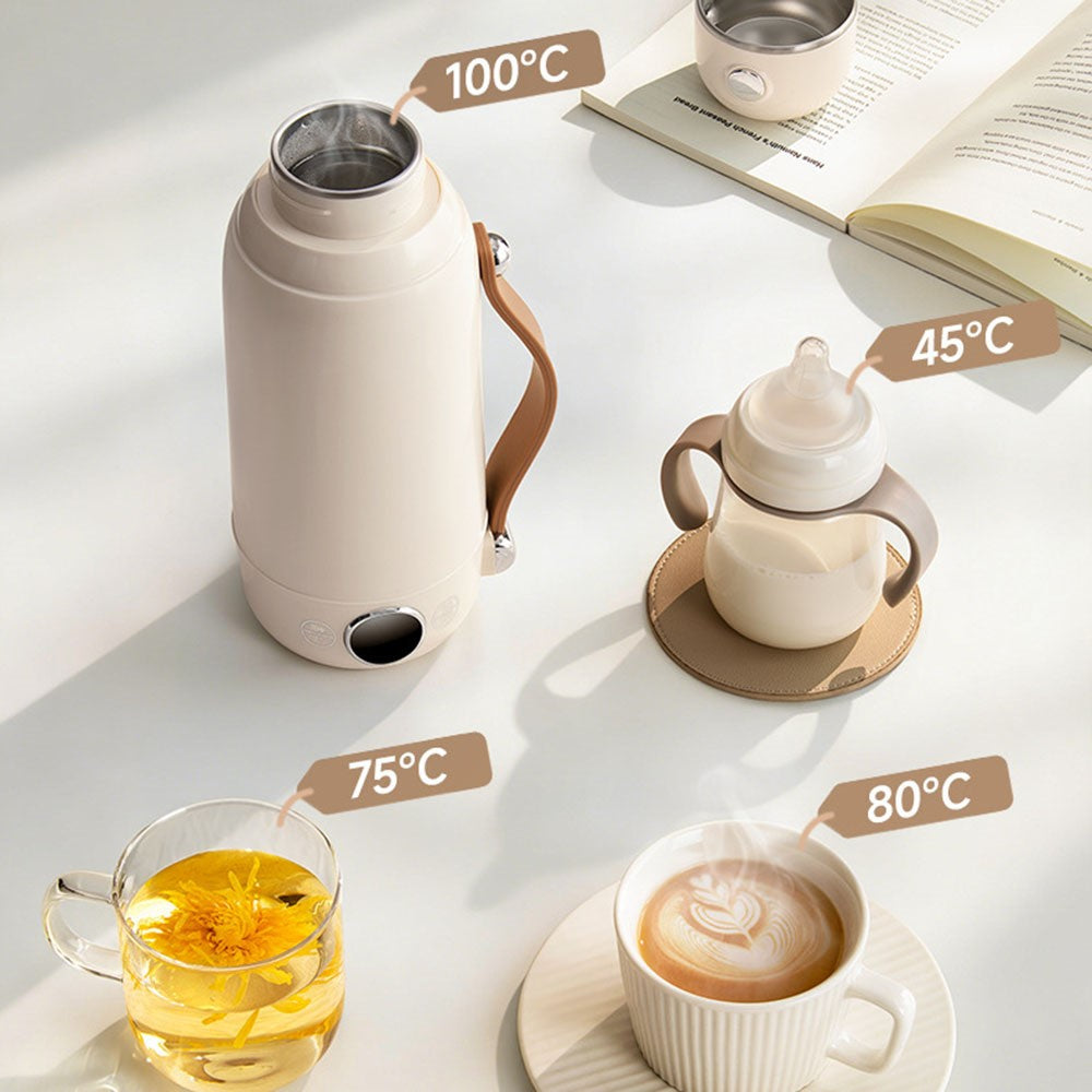 800ml Portable Electric Kettle SUS316 Stainless Steel 6 Temp Control Heating Water Kettle for Travel Office (BPA Free, No FDA)