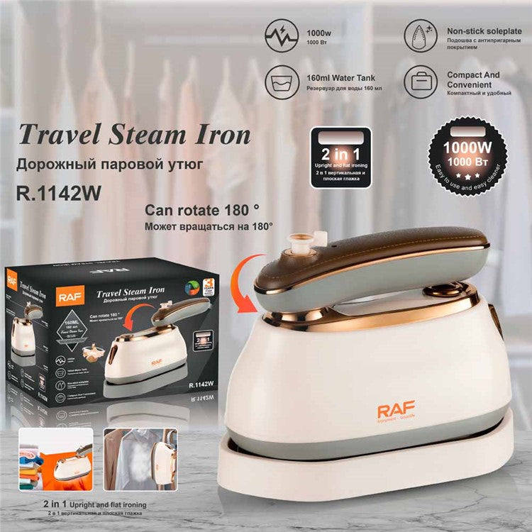 RAF R.1142 EU Plug Portable Clothes Steamer Handheld Garment Clothing Ironing Device Travel Steam Iro