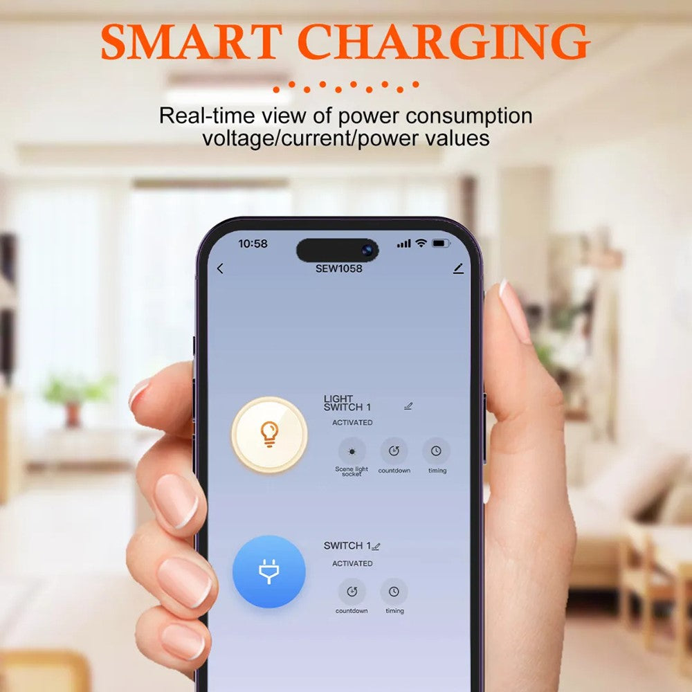 LDNIO SEW1058 4000W Smart WiFi Power Plug 16A Remote Control Power Socket Wall Charger with LED Light