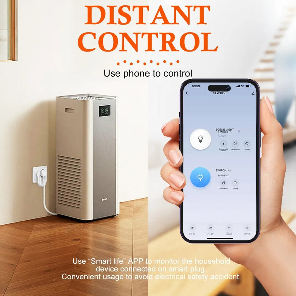 LDNIO SEW1058 4000W Smart WiFi Power Plug 16A Remote Control Power Socket Wall Charger with LED Light