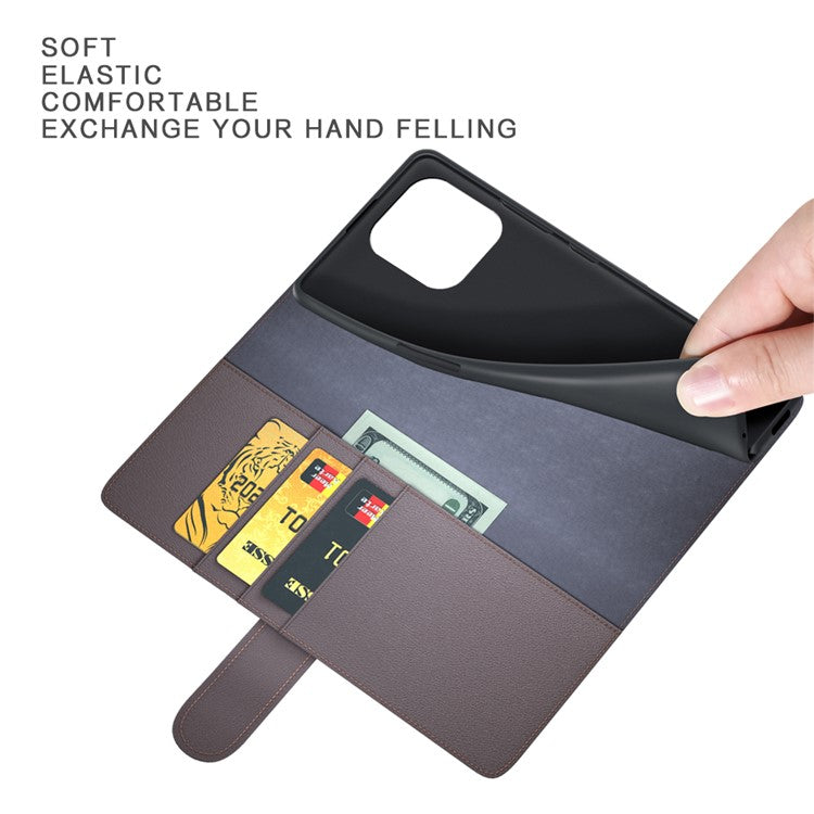 For iPhone 14 Pro Max Case Genuine Split Leather Phone Cover with Wallet Stan