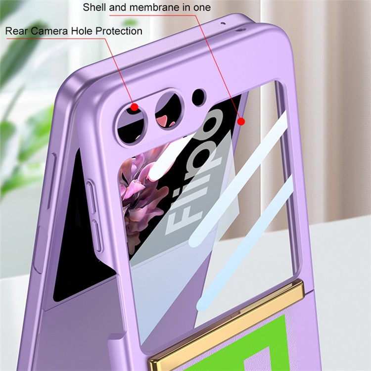 GKK For Samsung Galaxy Z Flip6 5G Case Wristband Design PU Leather+PC Phone Cover with Rear Screen Fil