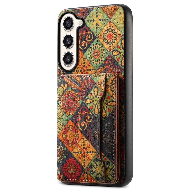 For Samsung Galaxy S23+ Case Floral Pattern Card Slot Kickstand Hybrid Phone Shell