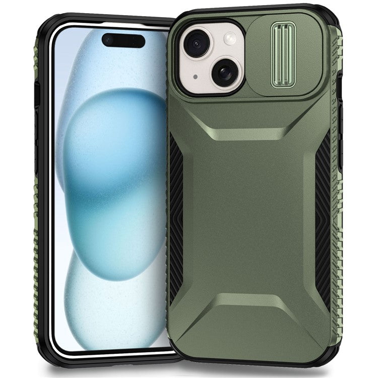 För iPhone 15-fodral TPU+PC-telefonskal Uppgraderat linsskydd